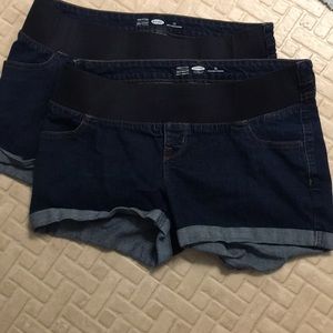 Old Navy Maternity Jean shorts lot of 2 Size 12